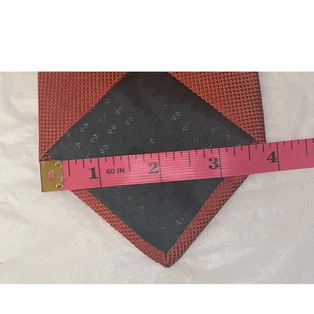 Zadi Andrew's Ties Orange/Brown Silk Made in Italy Necktie